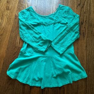 Express Women’s Peplum Top - Sea foam Green - Size L